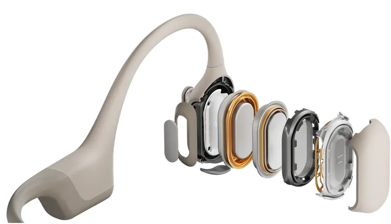Shokz Openrun Pro Cycle Headphones in Beige-3